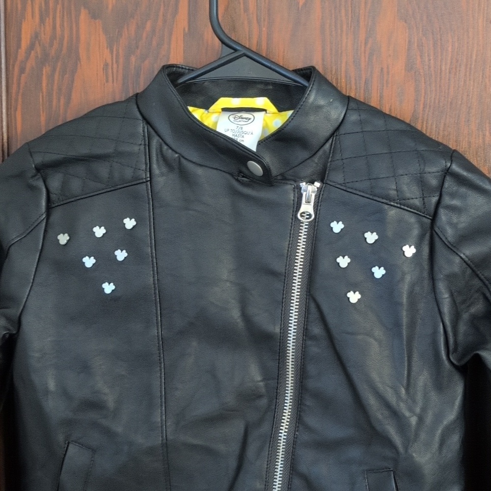 Disney Minnie Rocks The Dots Jacket Sz 7/8 Great Condition Faux Leather EUC Rare - Picture 4 of 8